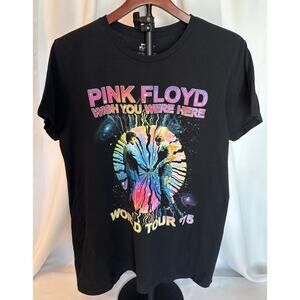 Pink Floyd Wish You Were Here World Tour ’75 T-Shirt Size L Double Sided Print